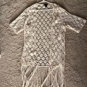 Bohemian Lace Kimono with Fringe